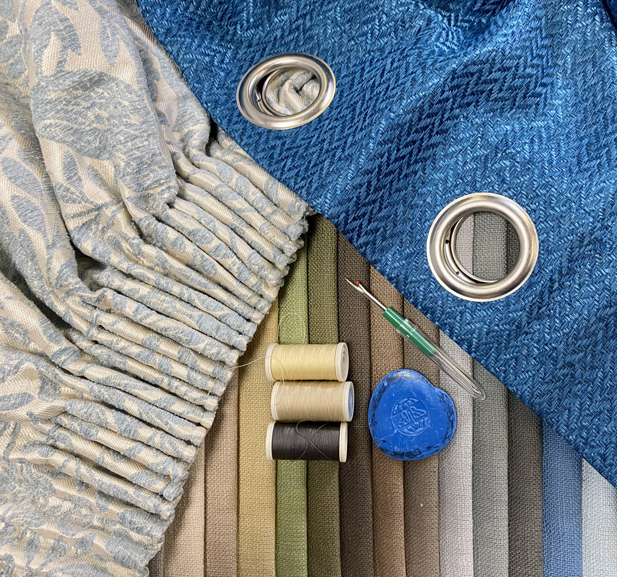 Curtains and threads. Lindsay's Textiles. Blinds, curtains, net curtains, voiles. Warminster, Wiltshire